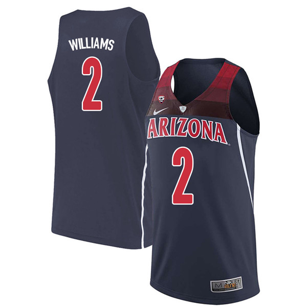 2018 Men #2 Brandon Williams Arizona Wildcats College Basketball Jerseys Sale-Navy